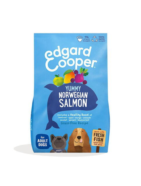 Edgard Cooper Fresh Norwegian Adult Laks 2,5 kg - INCL. GODBIDDER - RESTSALG