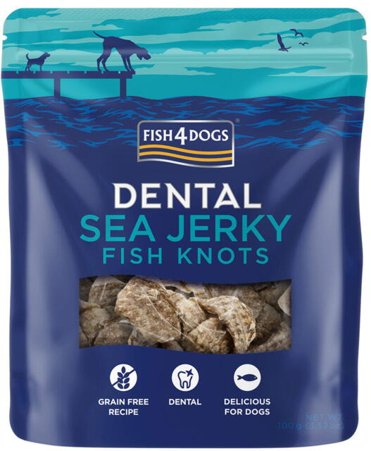 Fish4Dogs Dental Fiskeknuder - Sea Jerky Fish Knots ca. 6-7 cm - 100% hvidfisk - 500 g
