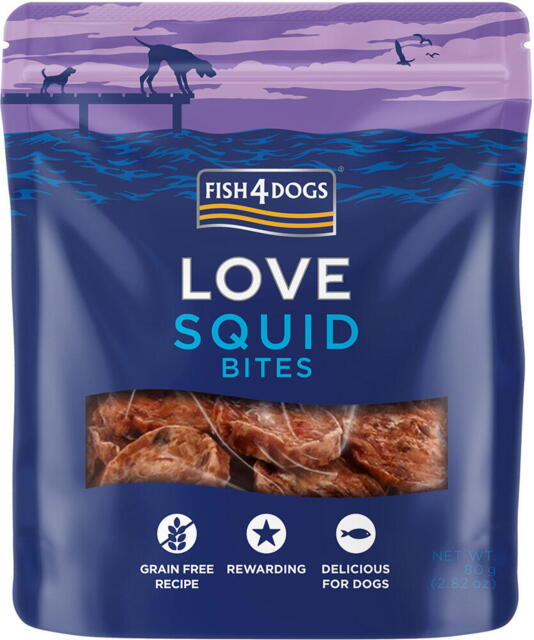 Fish4Dogs Love Squid Bites, 80 g - Blæksprutte