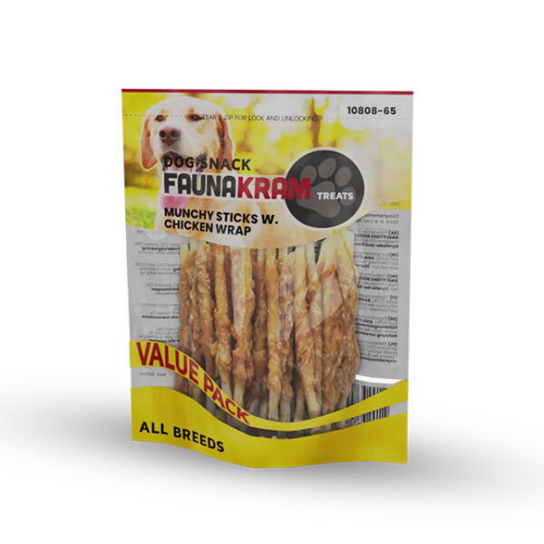 Faunakram Value-pack, 300 g - Munchy stick with chicken wrap - DATO 25.6.24