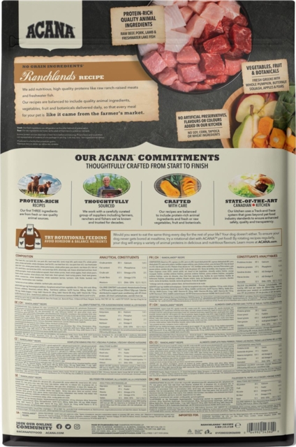 6 kg Acana Ranchland Recipe Highest Protein