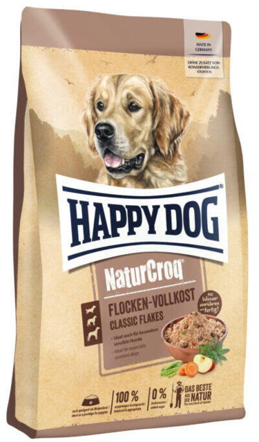 RESTSALG - HAPPY DOG Flocken Vollkost (flager til opblanding i vand) til hvalpe og voksne hunde - 10 kg