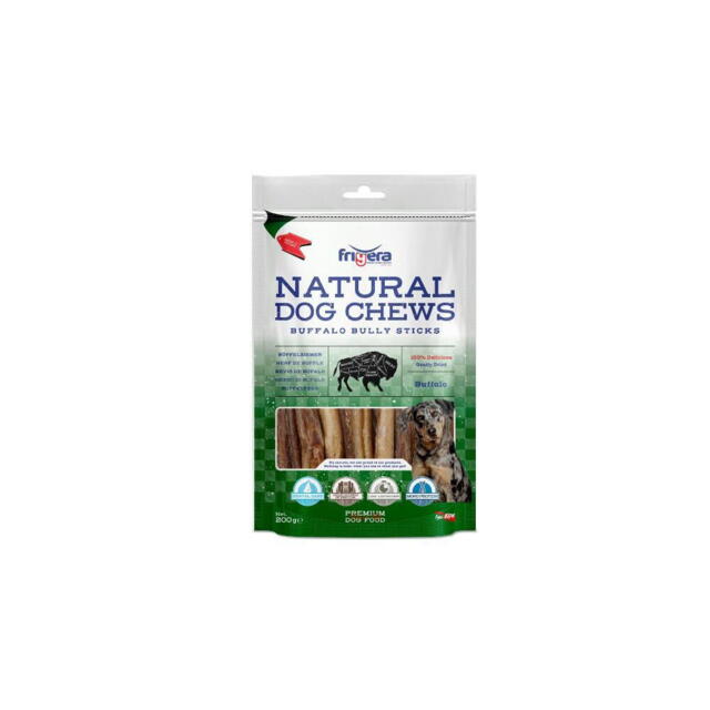 Frigera Natural Dog Chews Bøffelpinde, 200 g - Low Fat
