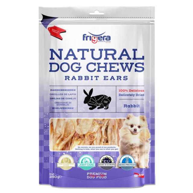 Frigera Natural Dog Chews Kaninører, 250 g