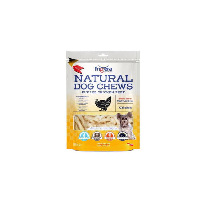 Frigera Natural Dog Chews Puffede kyllingefødder, 250 g