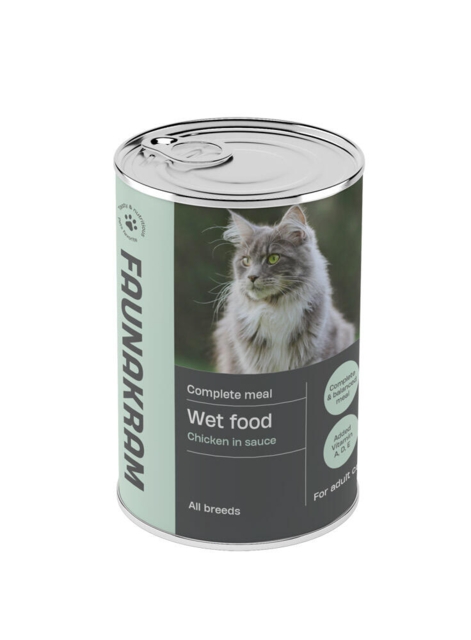 Faunakram, 415 g cat wet food, chicken in sauce