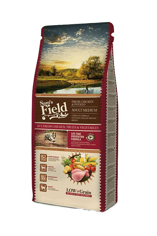 Sams Field Adult Medium - Chicken & Potato, Low Grain, 13 kg