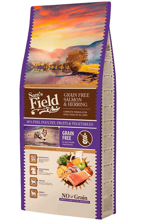 Sams Field Grain Free - Salmon & Herring, 13 kg