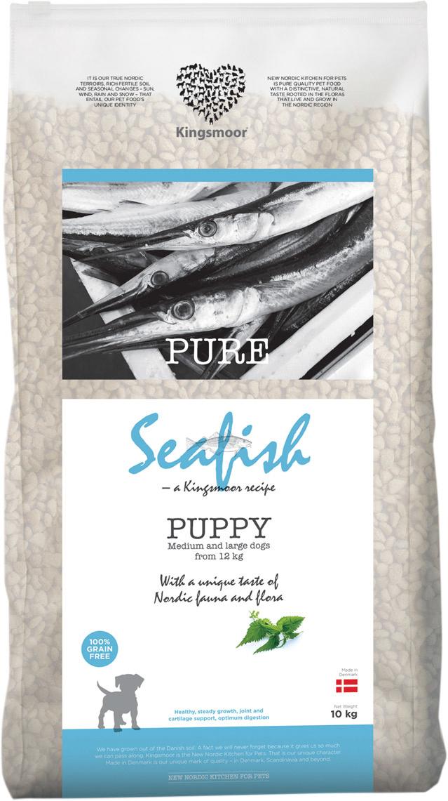 10 kg Kingsmoor Pure Seafish Dog puppy - mellem- og store racer - Fragtfri levering - Godbidder medfølger