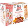 Brit Care Cat Pouches Fillets in Gravy Flavour Box, 12 x 85 g - 4 forskellige varianter