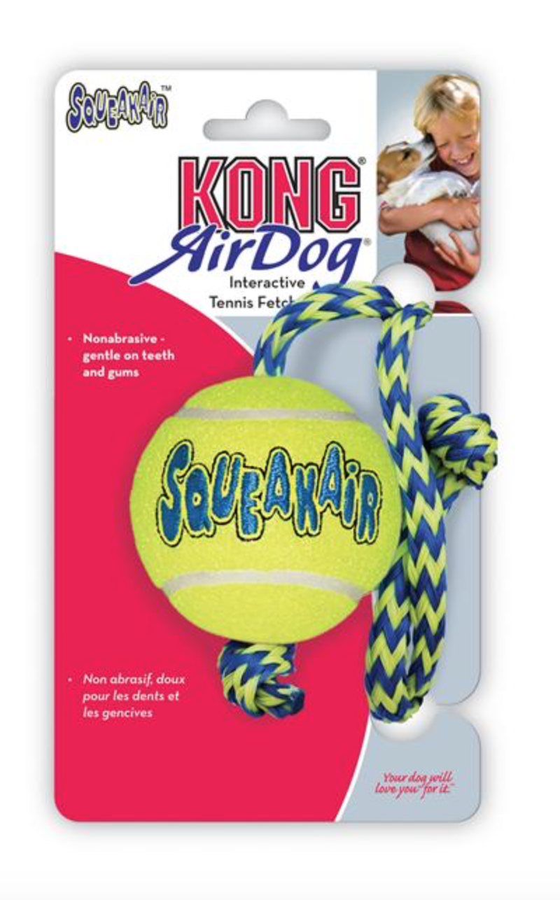 Kong AirDog Squeaker tennisbold m/reb, str. M thumbnail