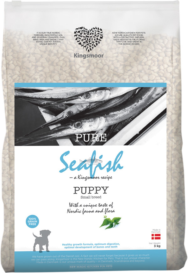 3 kg Kingsmoor Pure Dog Seafish puppy - PURE HVALP HAVFISK Kingsmoor hundefoder - små racer thumbnail
