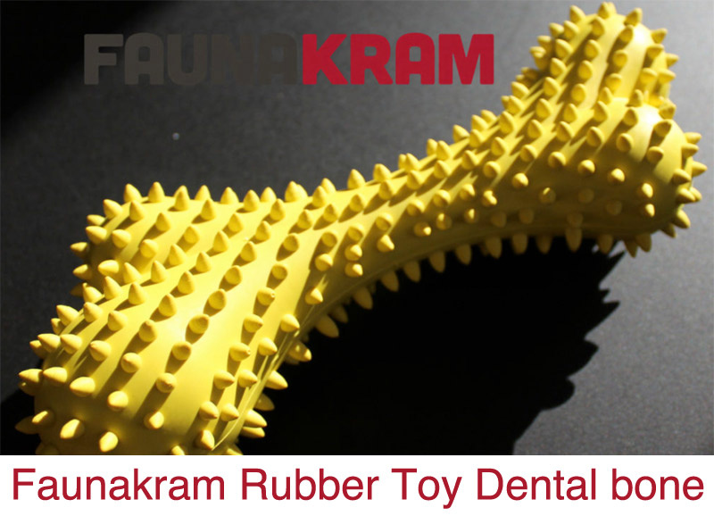 Gummi Toys, godt og solidt gummilegetøj, dental bone, str. 161 mm X 72 mm, color yellow thumbnail