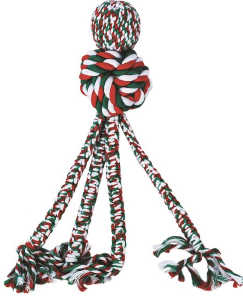 KONG Holiday Wubba Weaver w/rope, large thumbnail