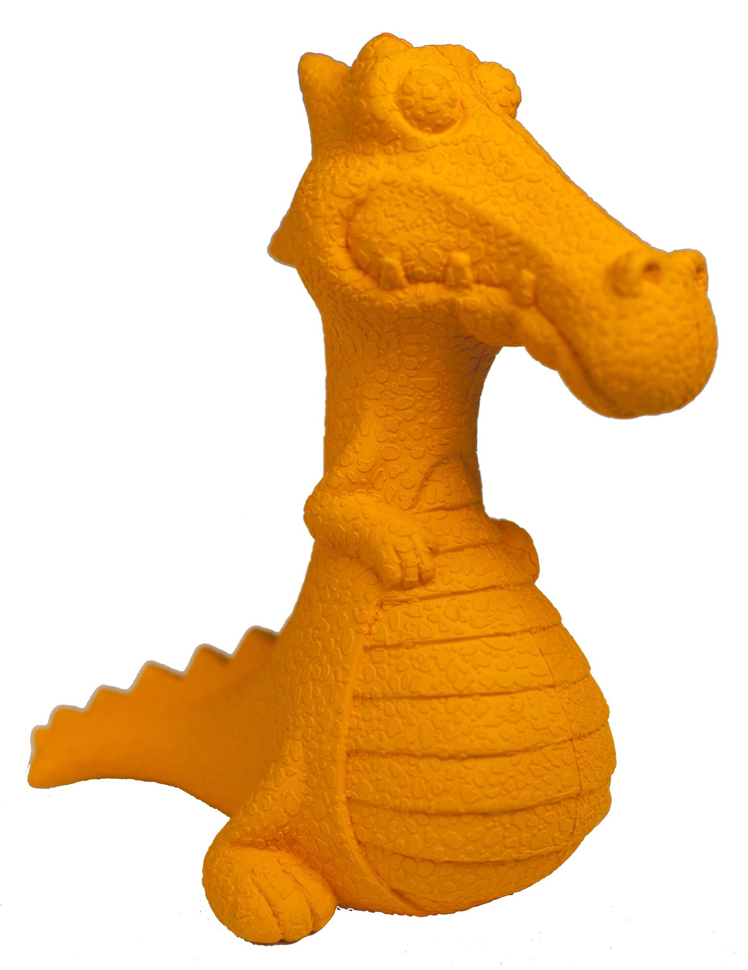 Faunakram legetøjsdrage i orange gummi med fløjte thumbnail