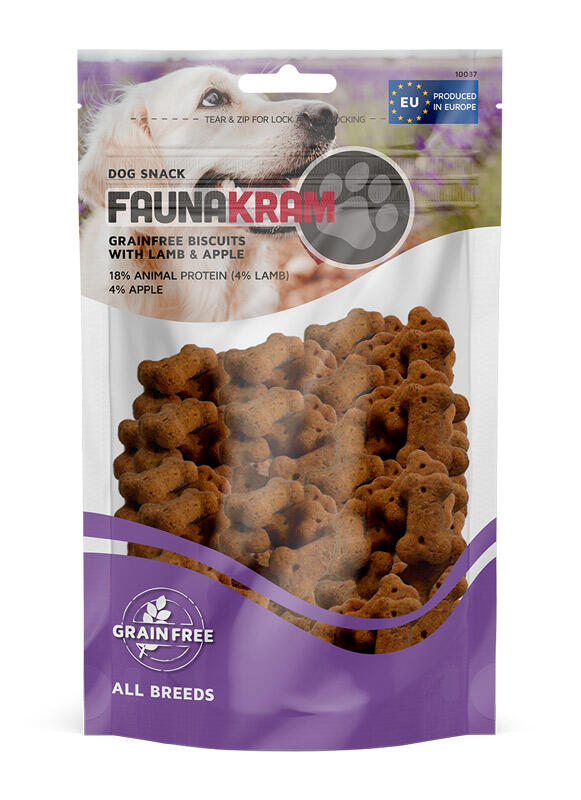 KORNFRI Faunakram, 250 g Grainfree Dog Biscuits Lamb & Apple thumbnail