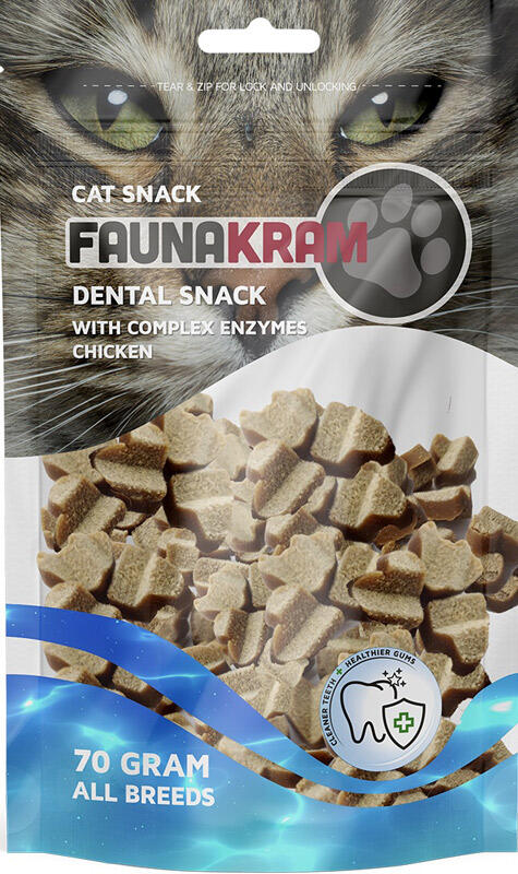 Dental Cat Snacks, 70 g - kylling med kompleks enzymer thumbnail