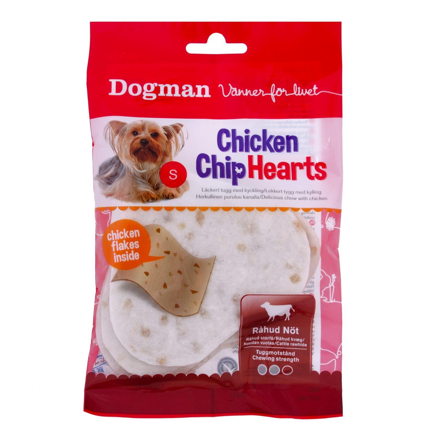 Chicken Chip Hearts, tyggehjerter 4 stk. til små hunde - 30 g thumbnail