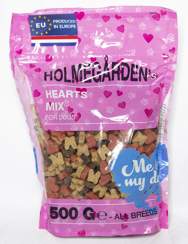 Holmegården, 500 g, dog hearts mix, zipper thumbnail