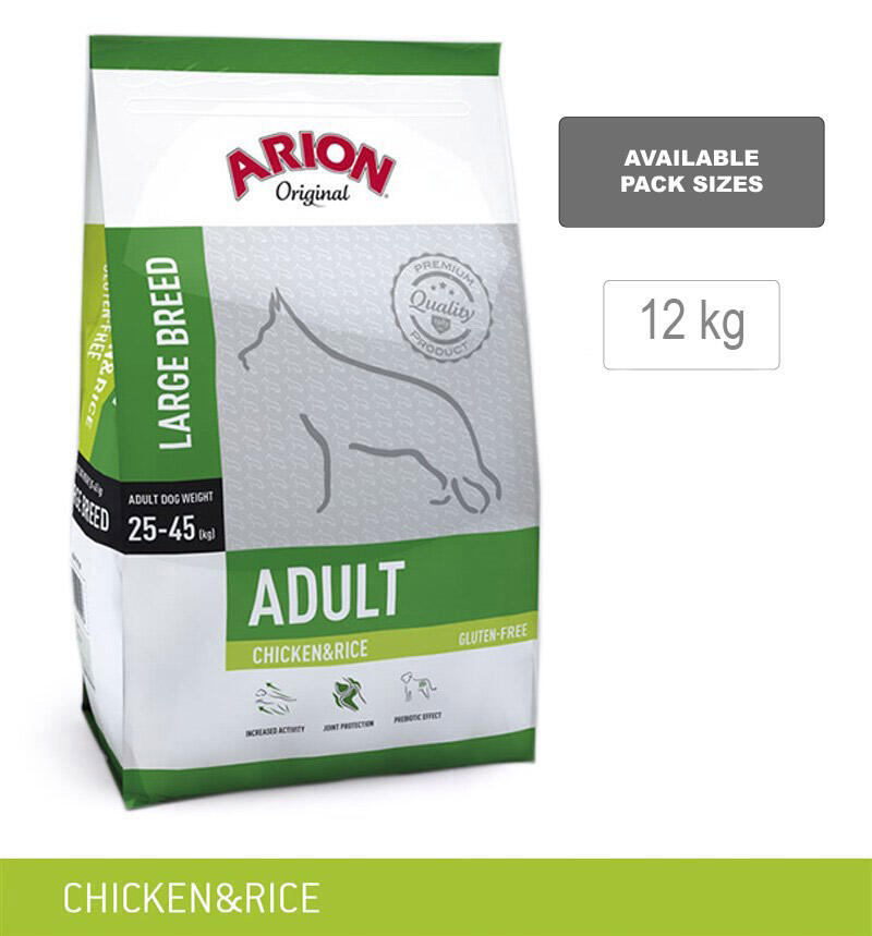 ARION ORIGINAL Adult Large Breed, Kylling & Ris, 12 kg  -  incl gratis levering og 2 slags godbidder thumbnail