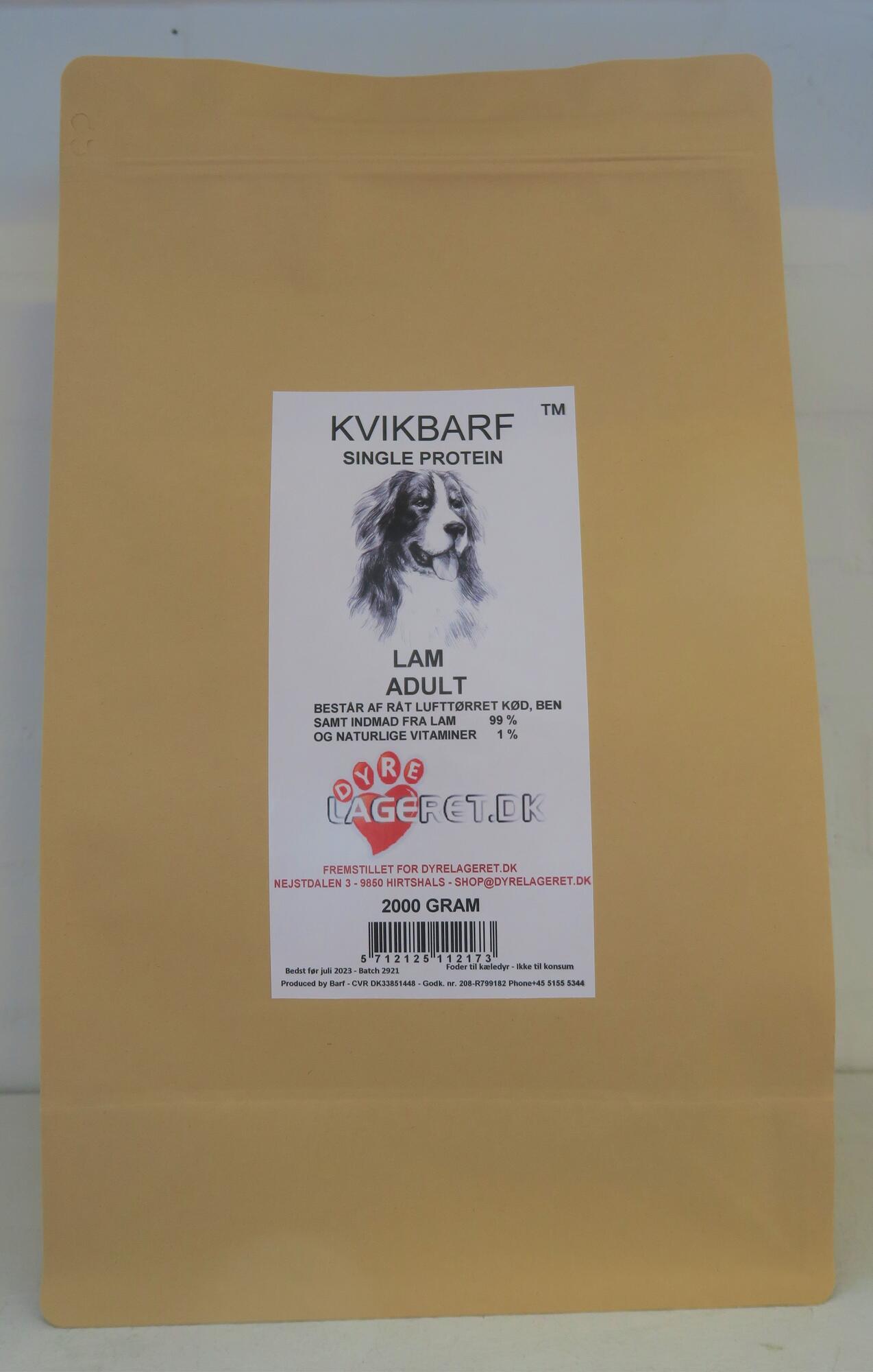 KVIKBARF SINGLE PROTEIN - Lam Adult - 2 kg thumbnail