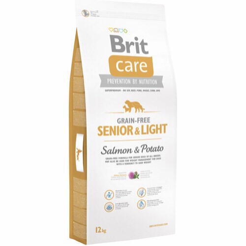Brit Care Grain-free Senior & Light Laks & Kartoffel, 12 kg - INCL. GRATIS LEVERING + GODBIDDER thumbnail