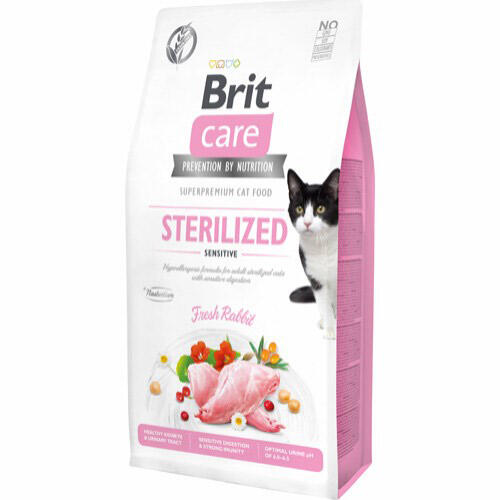 Brit Care Cat Grain-Free Sterilized Sensitive, 7 kg - incl. gratis levering og gratis vådfoder thumbnail