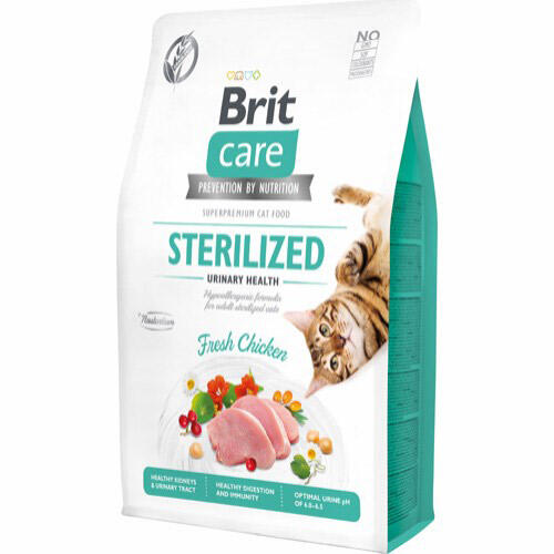 Brit Care Cat Grain-Free Sterilized Urinary Health, 2 kg - incl. gratis vådfoder thumbnail
