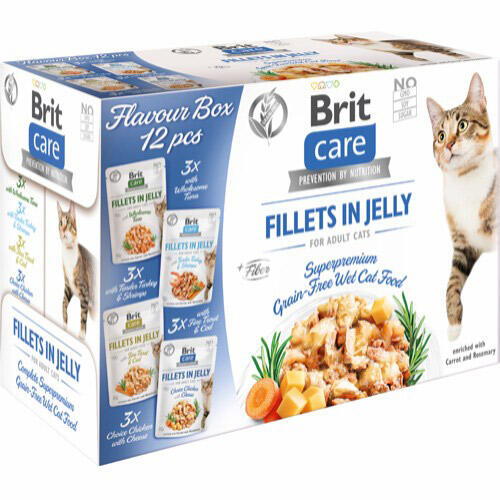 Billede af Brit Care Cat Flavour Box Fillet In Jelly, 12 x 85 g