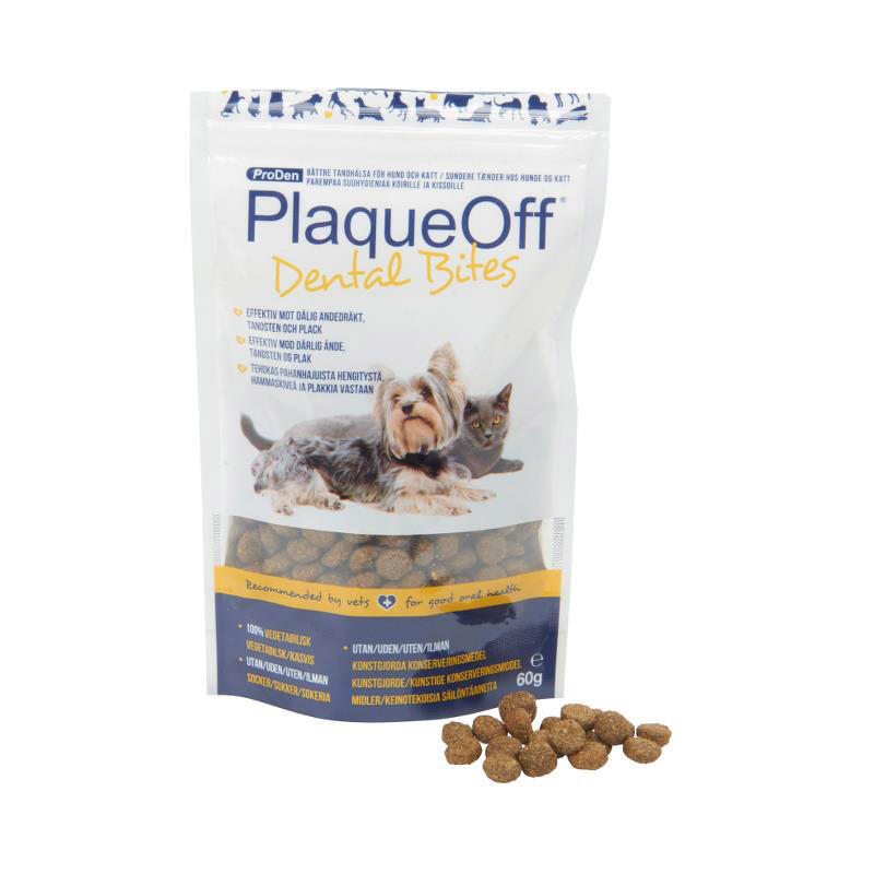 PlaqueOff Dental Bites, 60 g - hund og kat, max 10 kg thumbnail