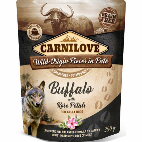 Carnilove Pouch Pate Buffalo with Rose Petals - kornfri, 300 g thumbnail
