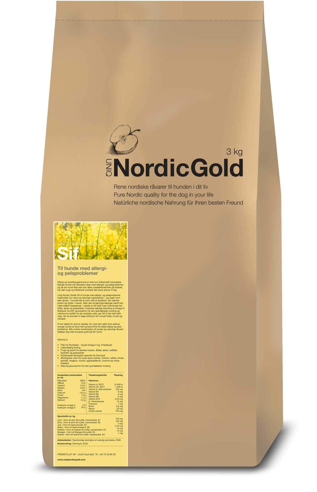Nordic Gold Sif - fokus på følsom fordøjelse - ikke tilsat korn 3 kg thumbnail