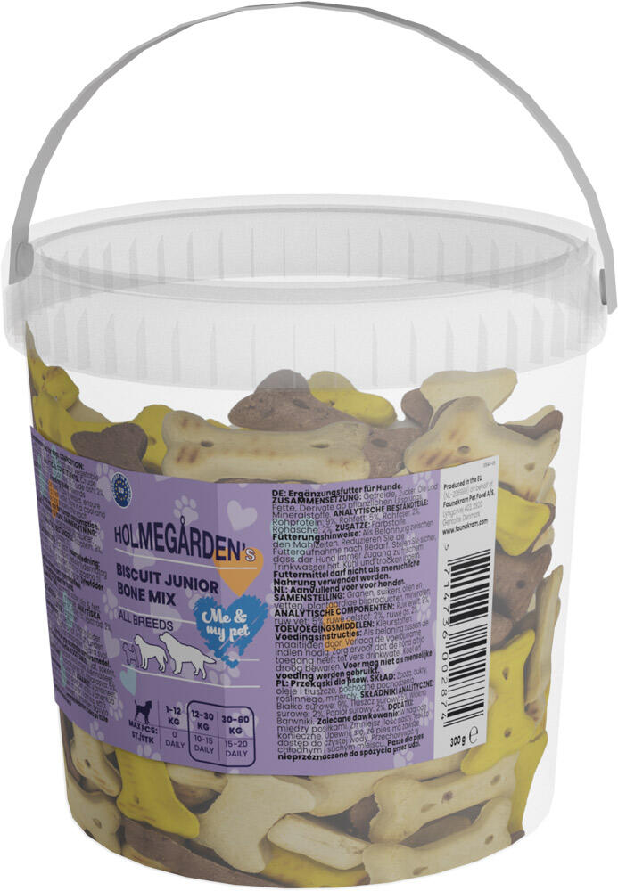 Holmegårdenâs, 300 gr. biscuit Junior Bones  -  bucket thumbnail