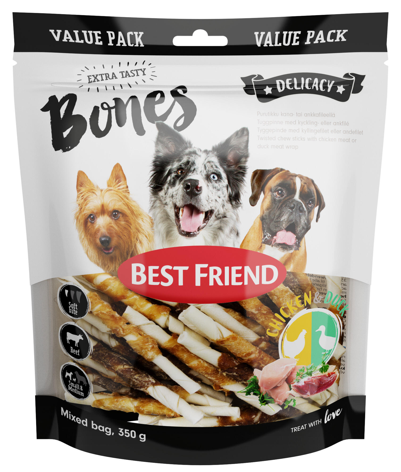 BEST FRIEND Bones Tyggepinde And/Kylling, 350 g thumbnail